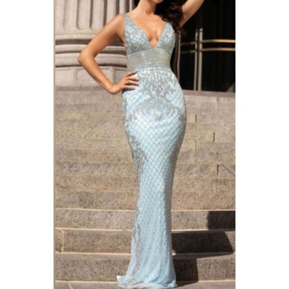 Gorgeous Primavera Couture Women's Beaded Prom Dress Evening Gown NWT - Picture 1 of 10
